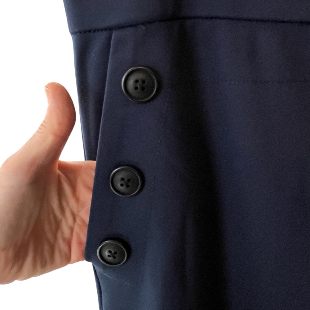 NEW Masai Copenhagen Prisca Ponte Wide Leg Trousers in Navy Blue Blazer XL NWT - Picture 7 of 13
